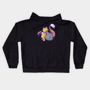 Nonbinary Pride Pocket Dragon Kids Hoodie